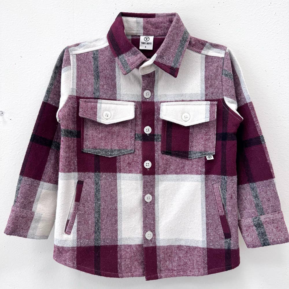Timberline Flannel Shacket(Burgundy)