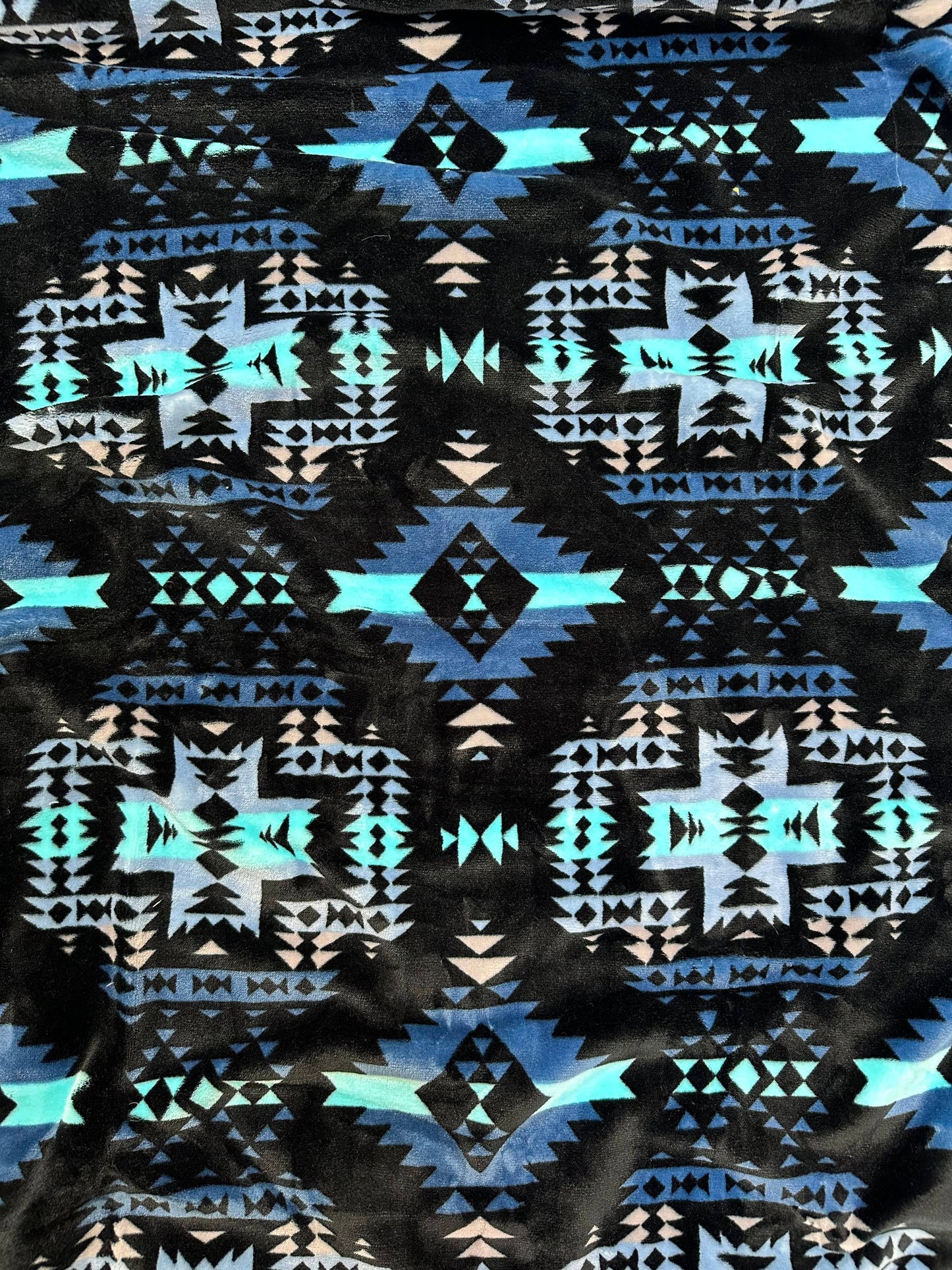 Blue Southwest Aztec King Size Super Soft Plush Blanket