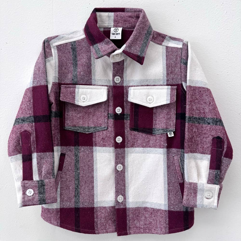 Timberline Flannel Shacket(Burgundy)