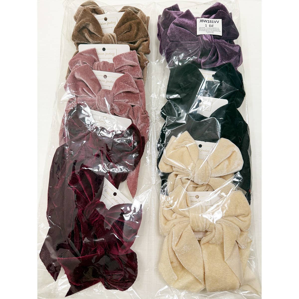 Large Velvet Bow Clips