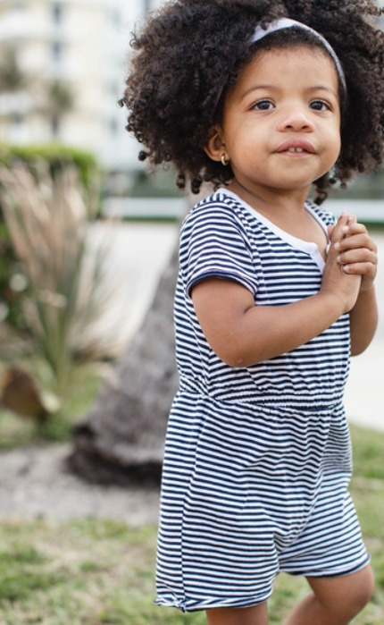 (Toddler) Girls Classic Stripe Romper