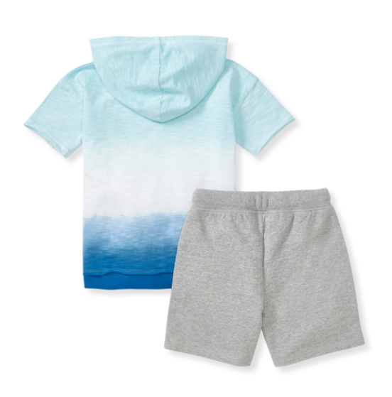 (Toddler) Double Dip Dye Hooded Short Set