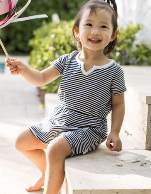 (Baby) Girls Classic Stripe Romper