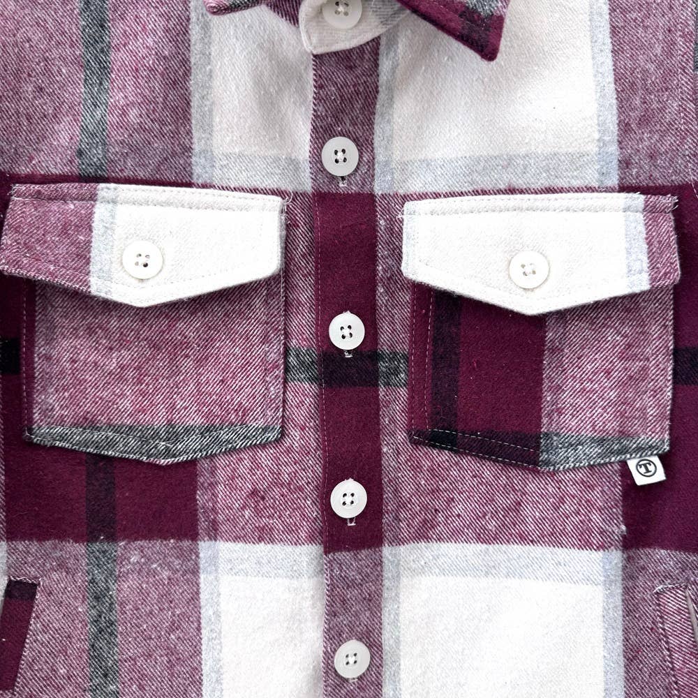 Timberline Flannel Shacket(Burgundy)