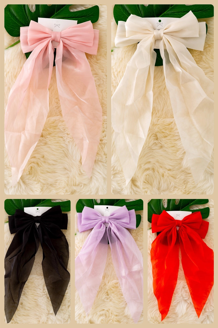 COQUETTE ❤️CHIFFON❤️ HAIR BOWS AVAILABLE IN 5COLORS