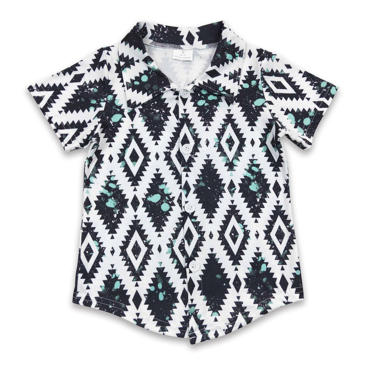 Aztec short sleeves boys button up shirt