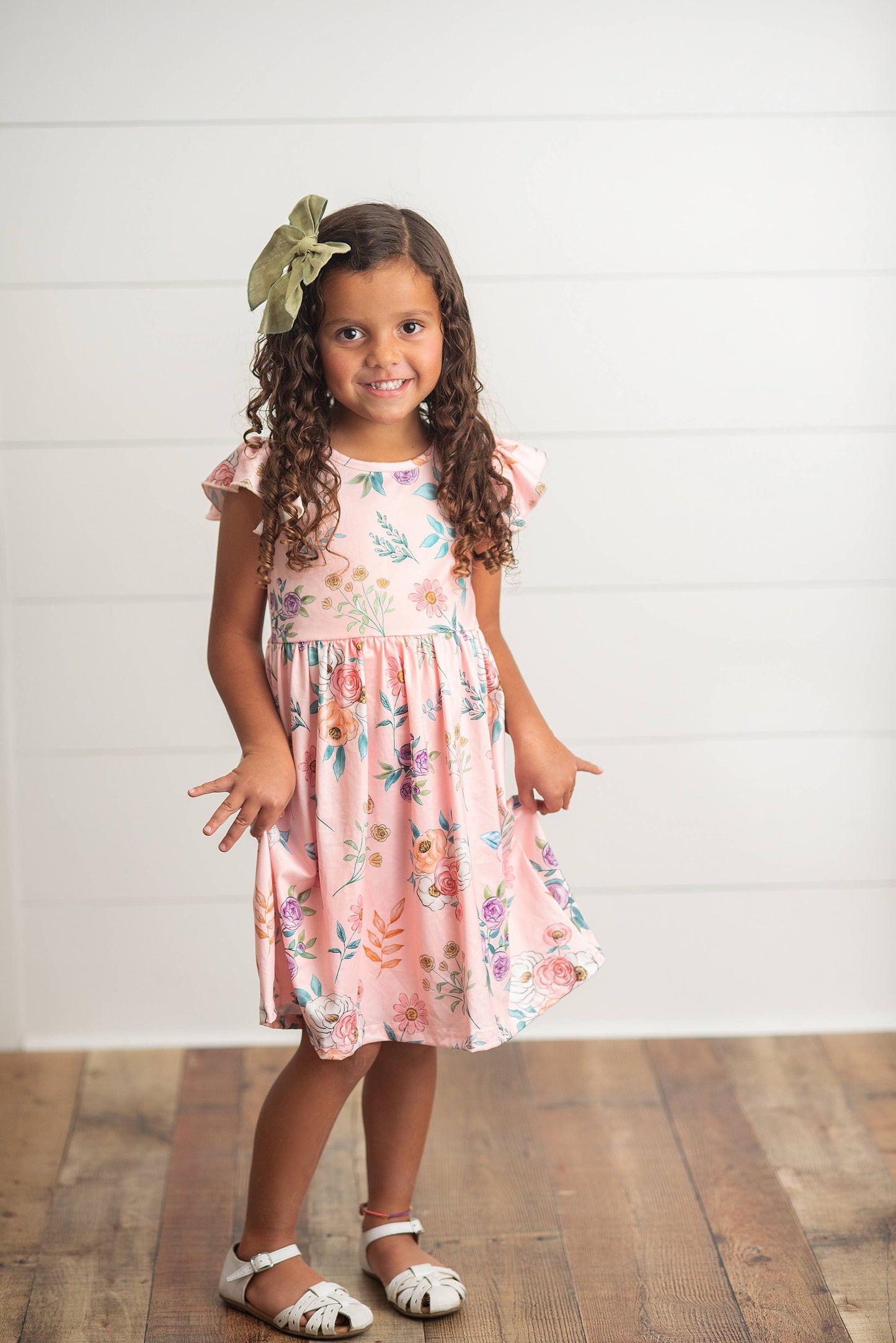 Blush Dainty Floral Flutter Dress