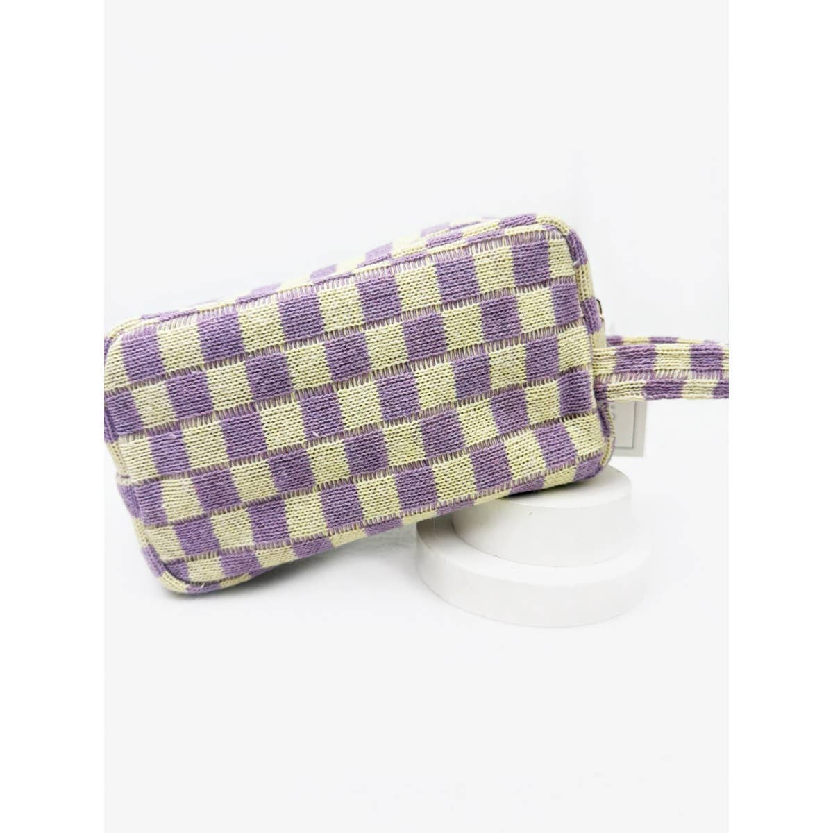 Checker Cosmetic Bag with handle