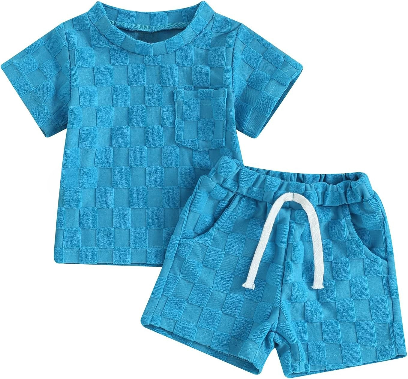 Check Me Out! Blue Terry Short Set