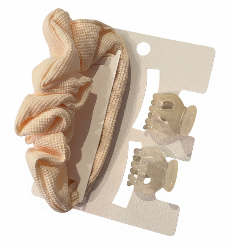 Hair Scrunchies with Mini Jaw Clips