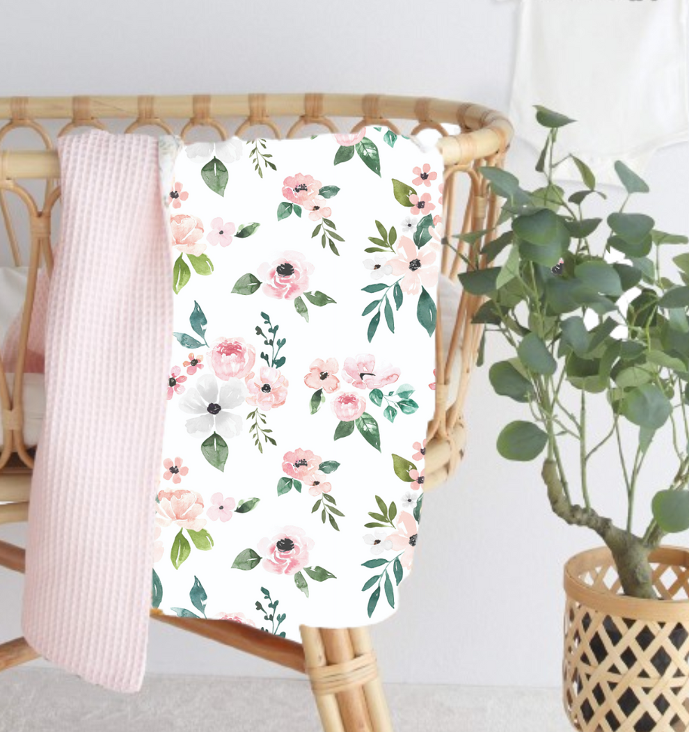 Wildflower Whispers Waffle/Muslin Baby Blanket