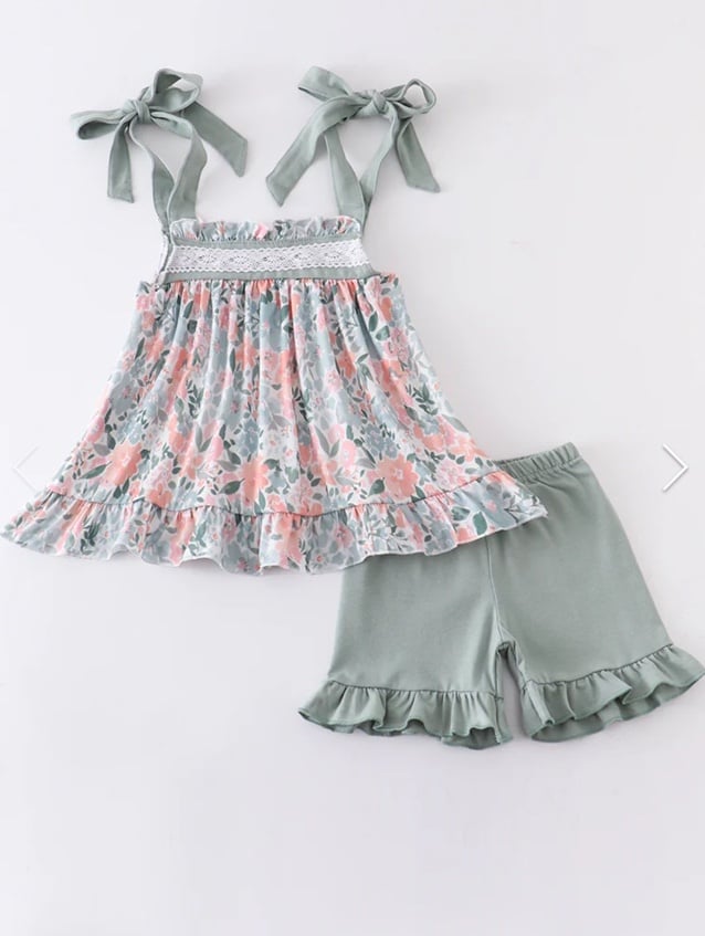 Sage Floral short set
