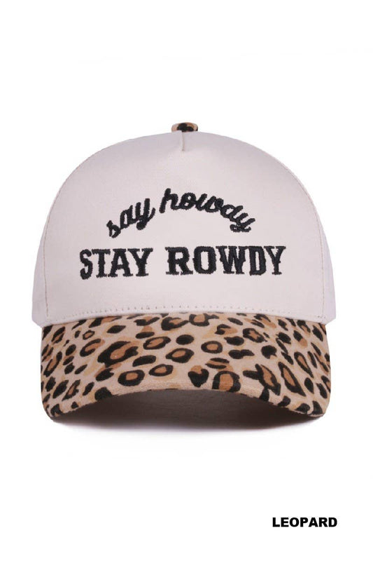 Say Howdy Stay Rowdy Two Tone Canvas Cotton Cap