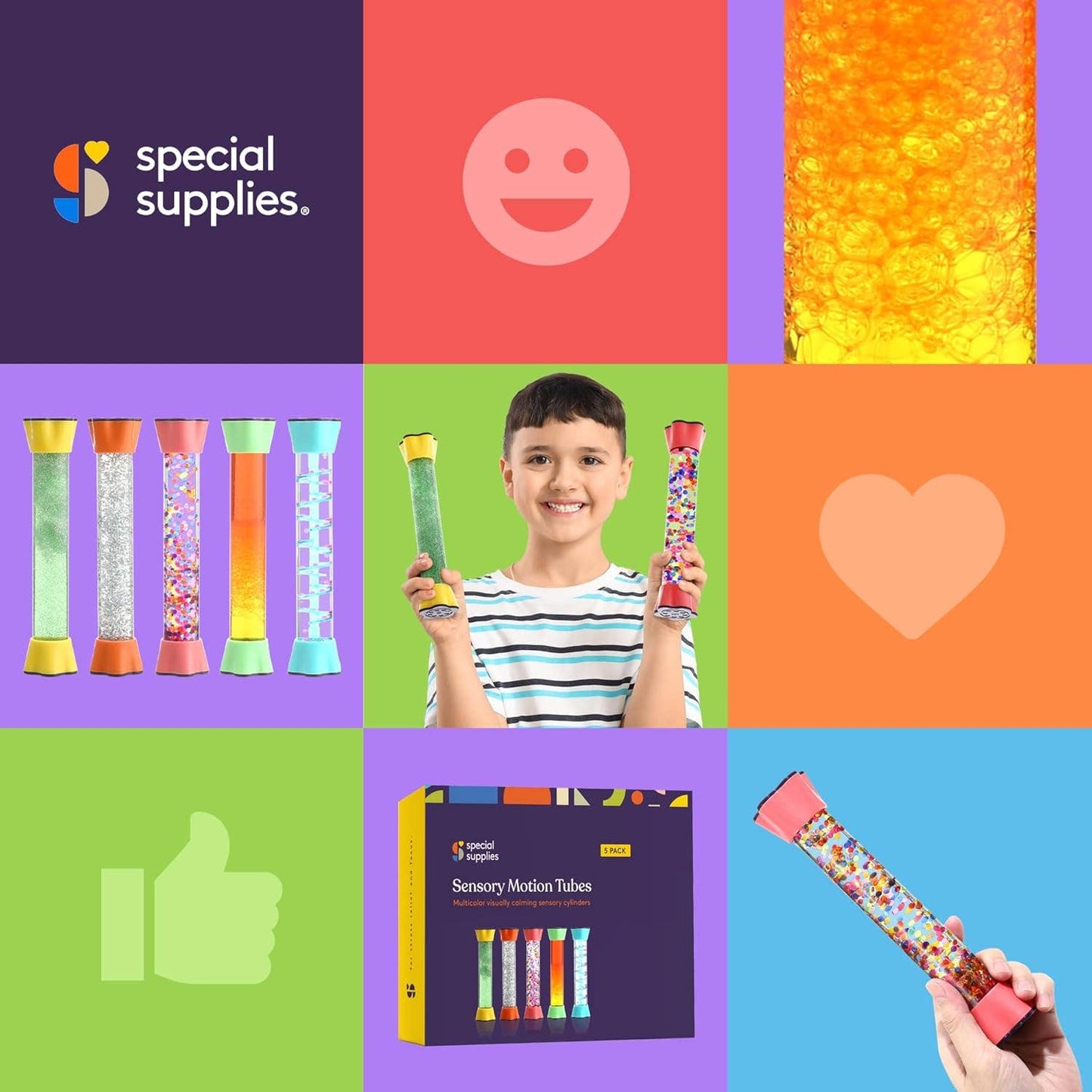 Liquid Motion Bubbler Toy Cool Tubes 5-Pack