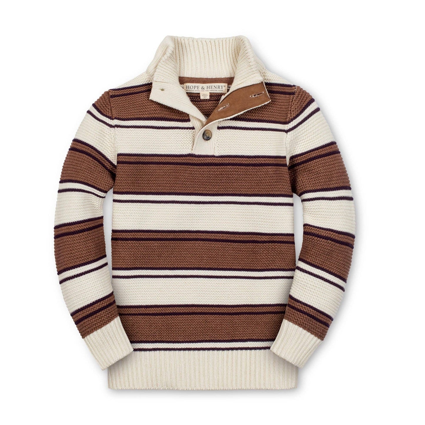 Organic Mock Neck Stripe Sweater