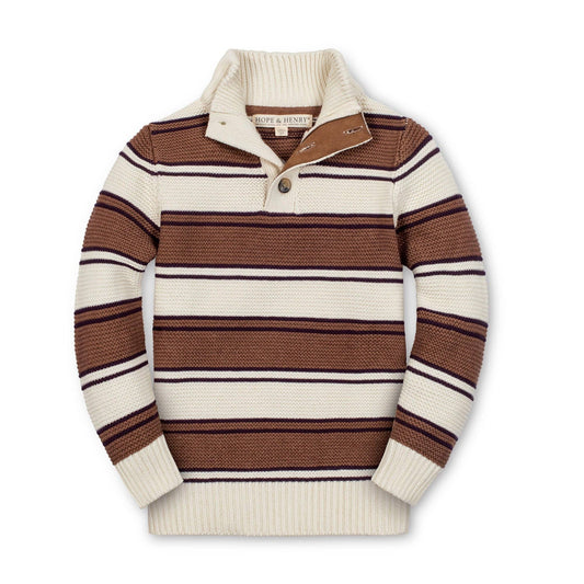 Organic Mock Neck Stripe Sweater