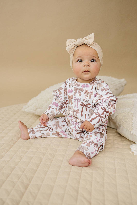 Pretty Bows/Mocha Jogger Set