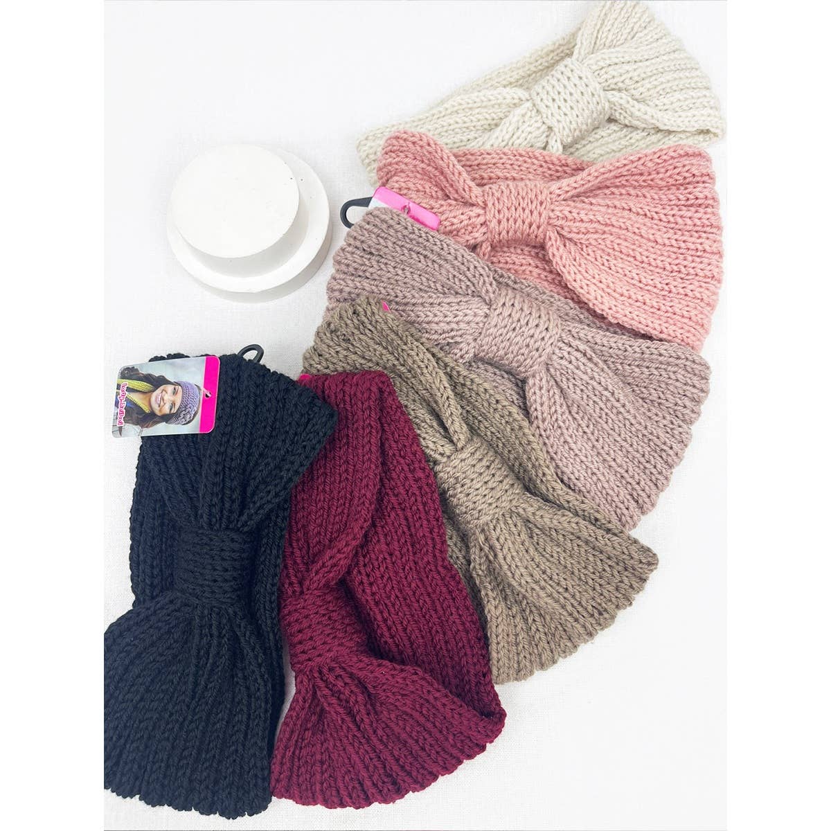 Cozy Knit Bow Ear Warmer Headband