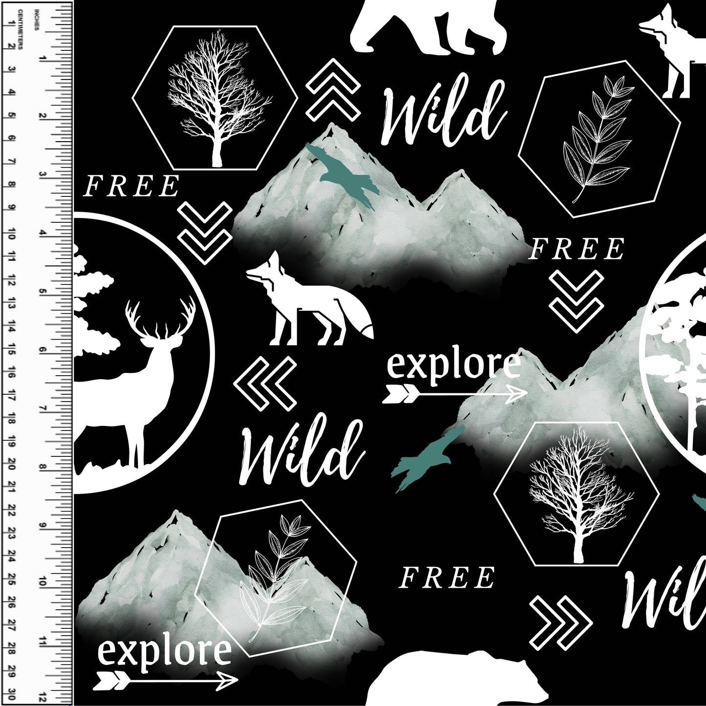 Explore Wild & Free Black Toddler Blanket