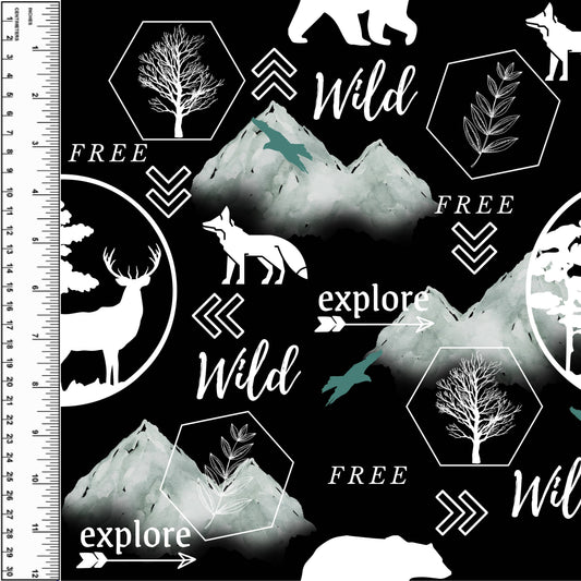 Explore Wild & Free Black Toddler Blanket