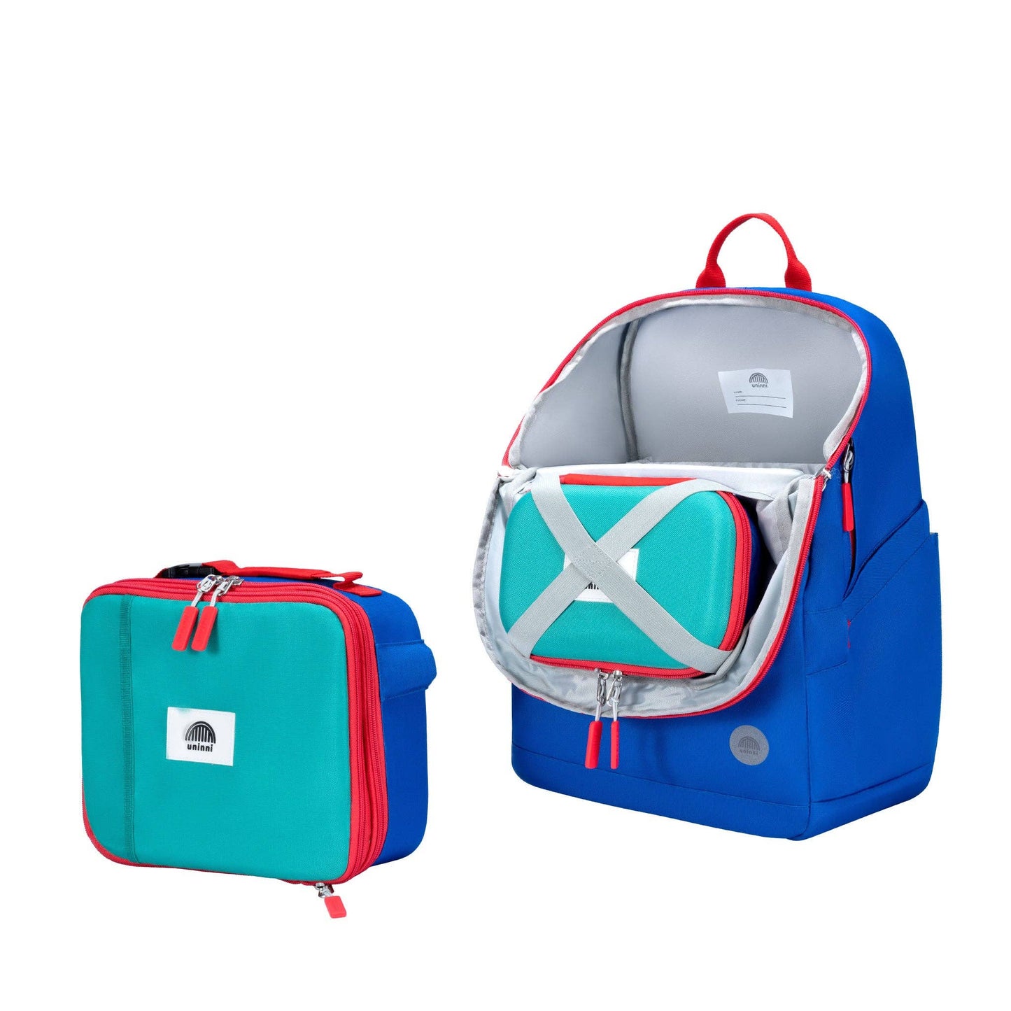 Blue Color Block Backpack 3pc set