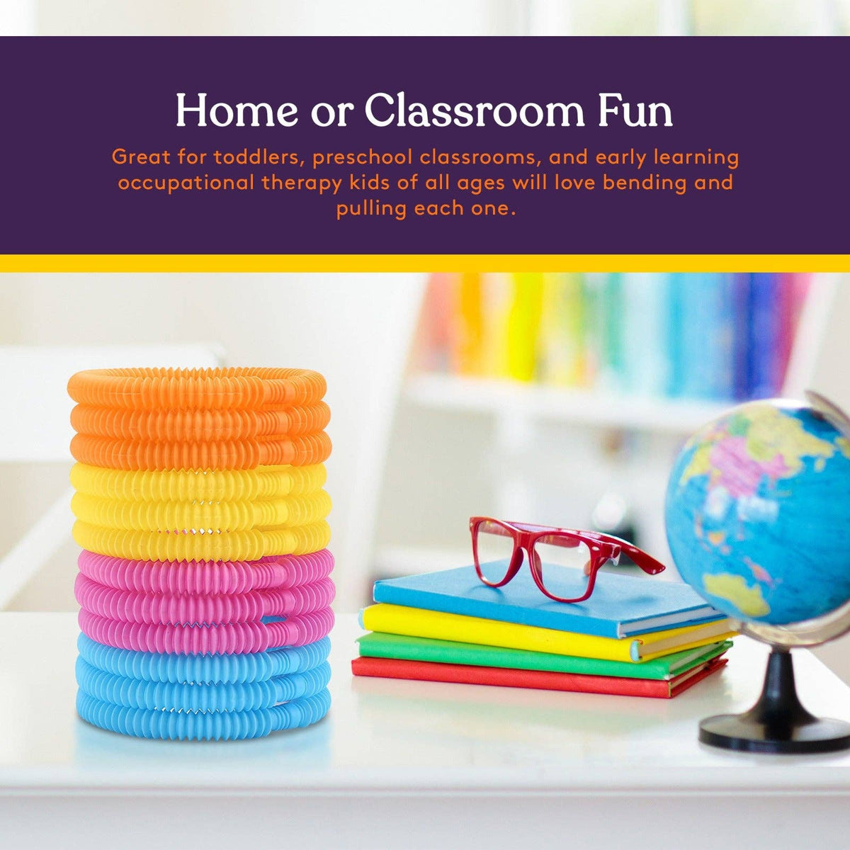 Mini Sensory Pop Tubes – 12 Pack (Primary Colors)