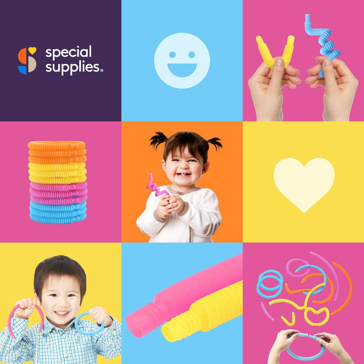 Mini Sensory Pop Tubes – 12 Pack (Primary Colors)