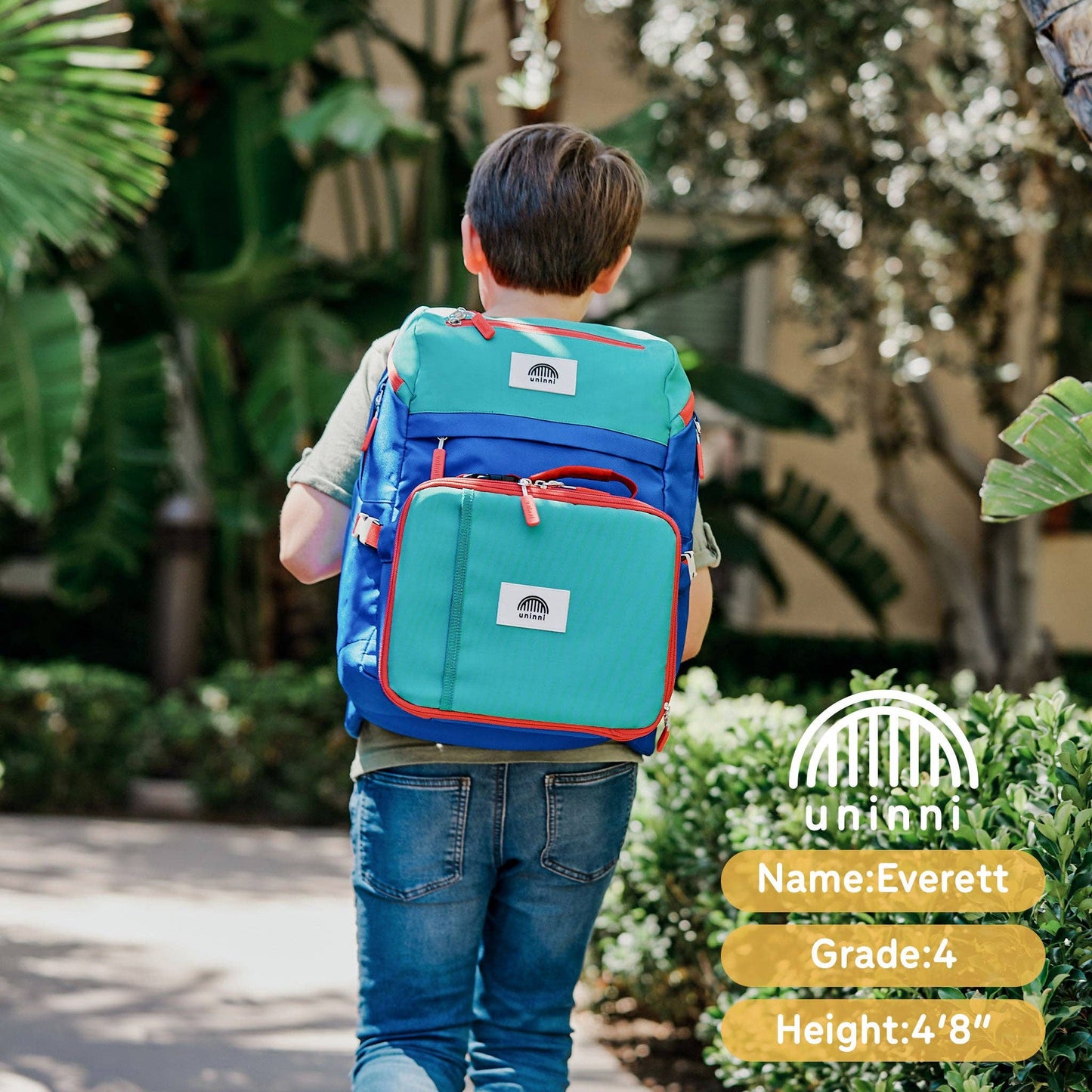 Blue Color Block Backpack 3pc set