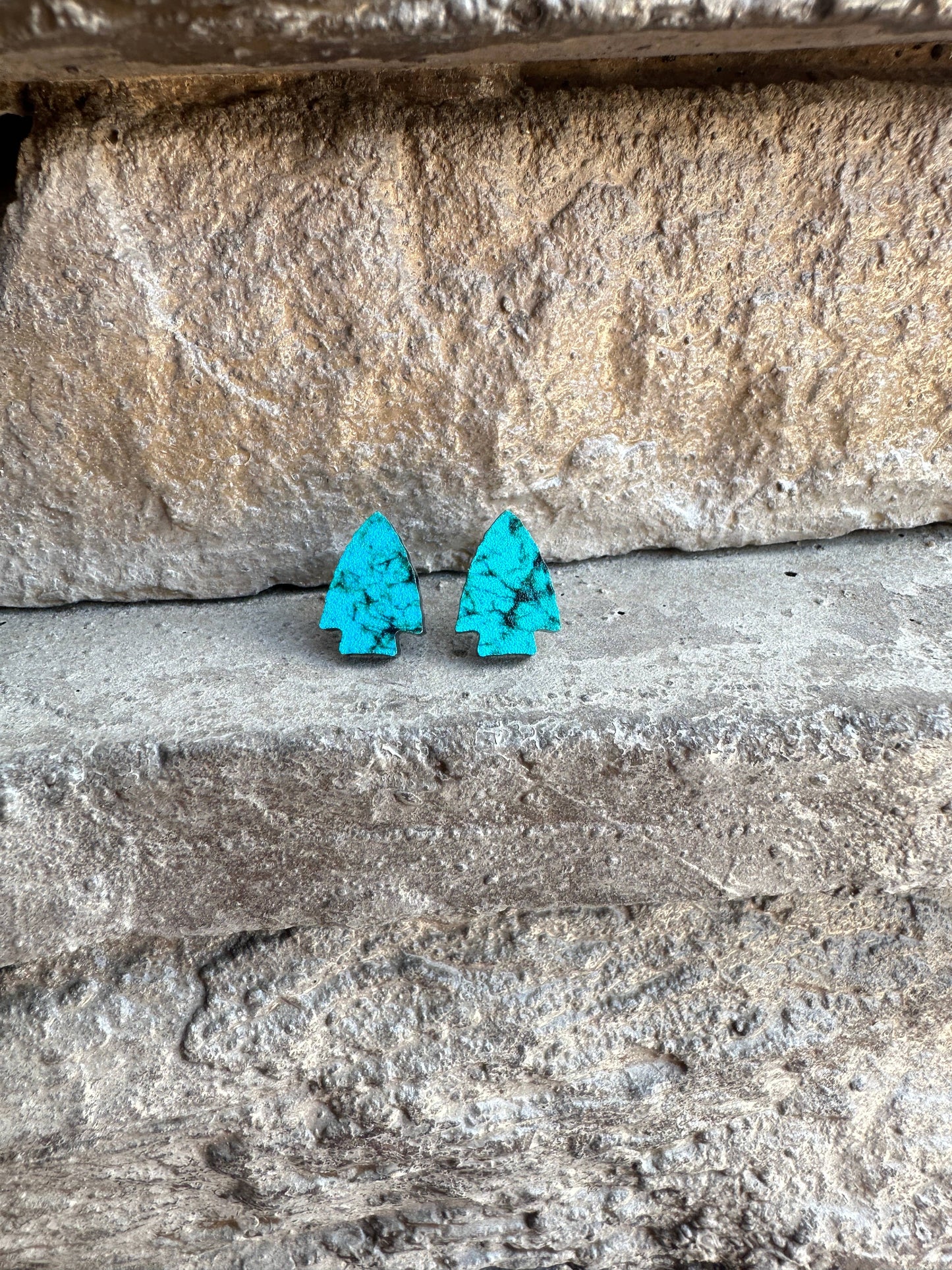 Arrowhead Turquoise Acrylic Stud Earrings