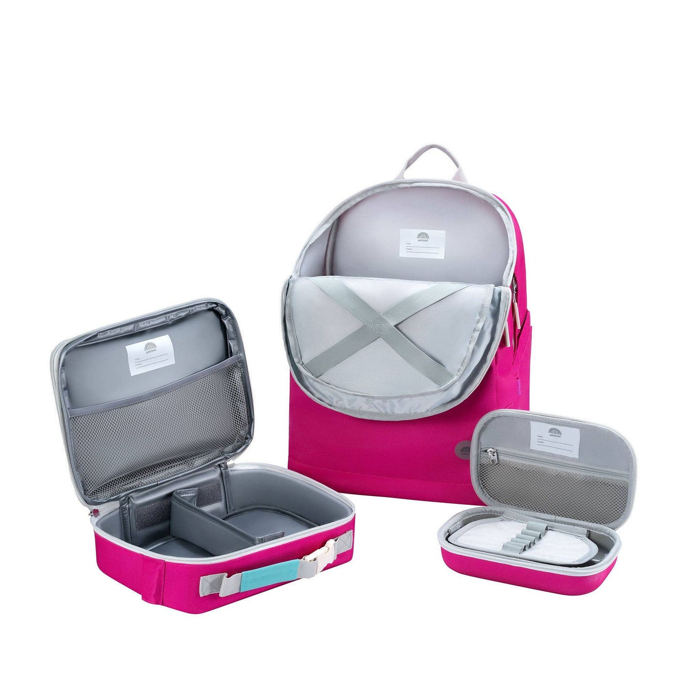 Pink Color Block Backpack 3pc Set