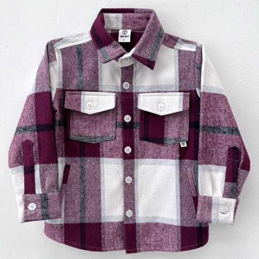 Timberline  Flannel Shacket(Burgundy)