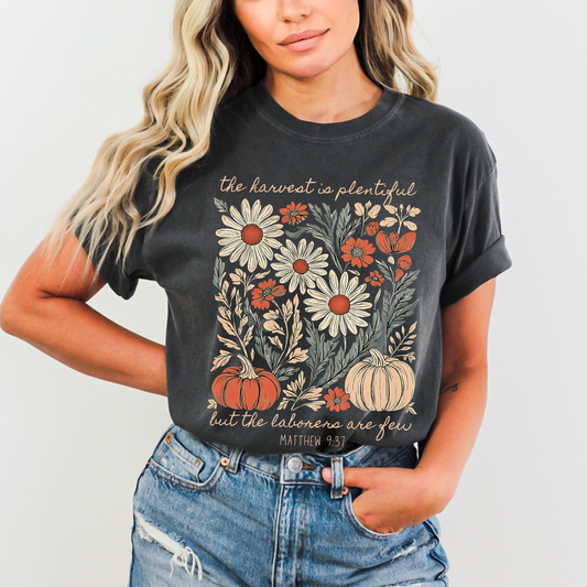 Harvest is Plentiful Christian      Fall T Shirt