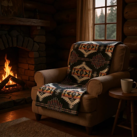 Wyoming Pines Sherpa Throw Blanket