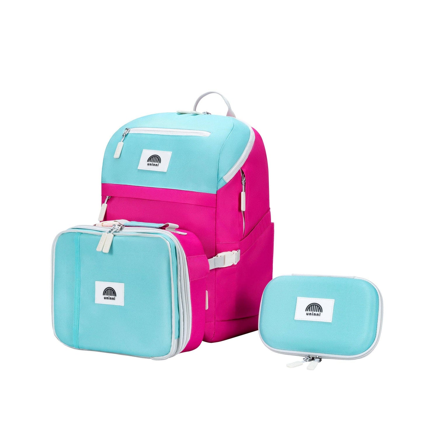 Pink Color Block Backpack 3pc Set