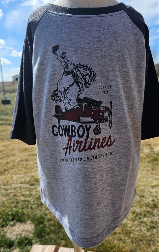 Cowboy Airlines Raglan sleeve top
