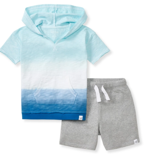 (Toddler) Double Dip Dye Hooded Short Set