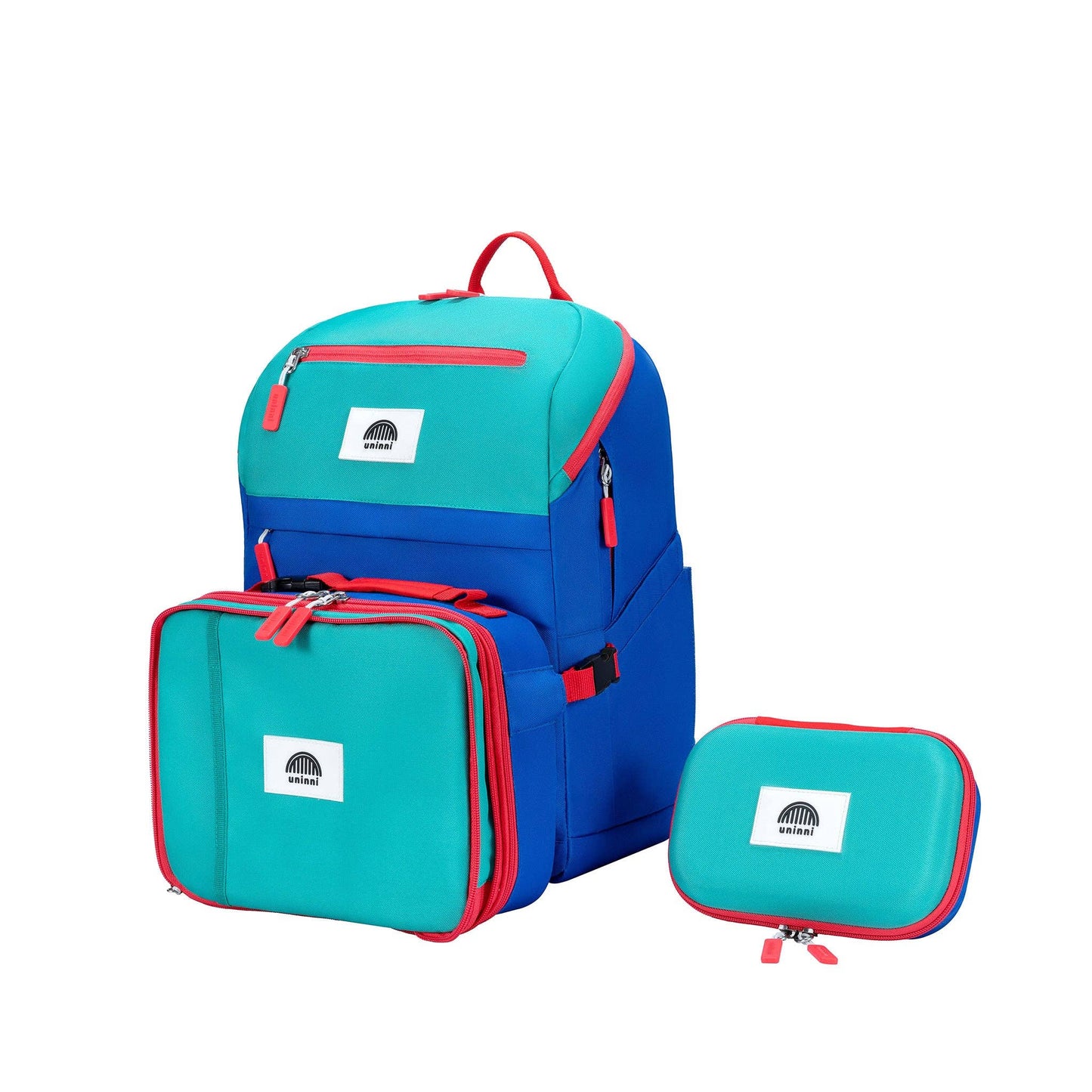 Blue Color Block Backpack 3pc set