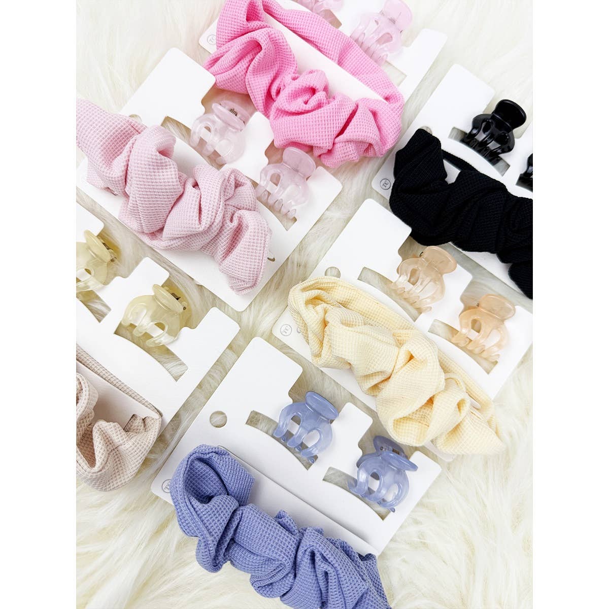 Hair Scrunchies with Mini Jaw Clips