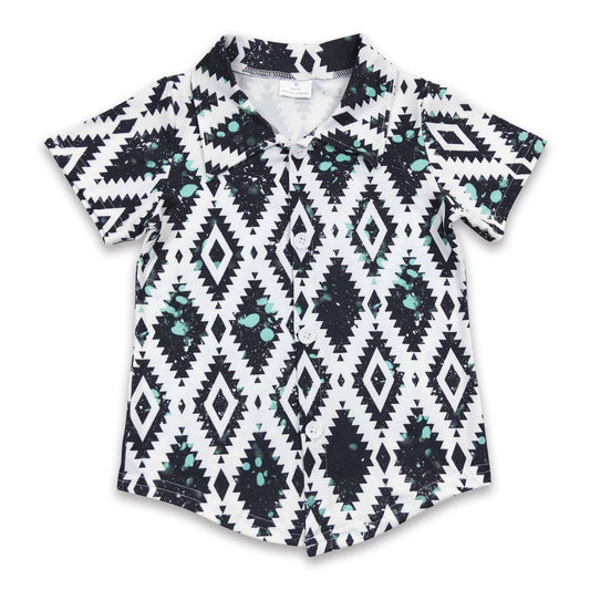 Aztec short sleeves boys  button up shirt