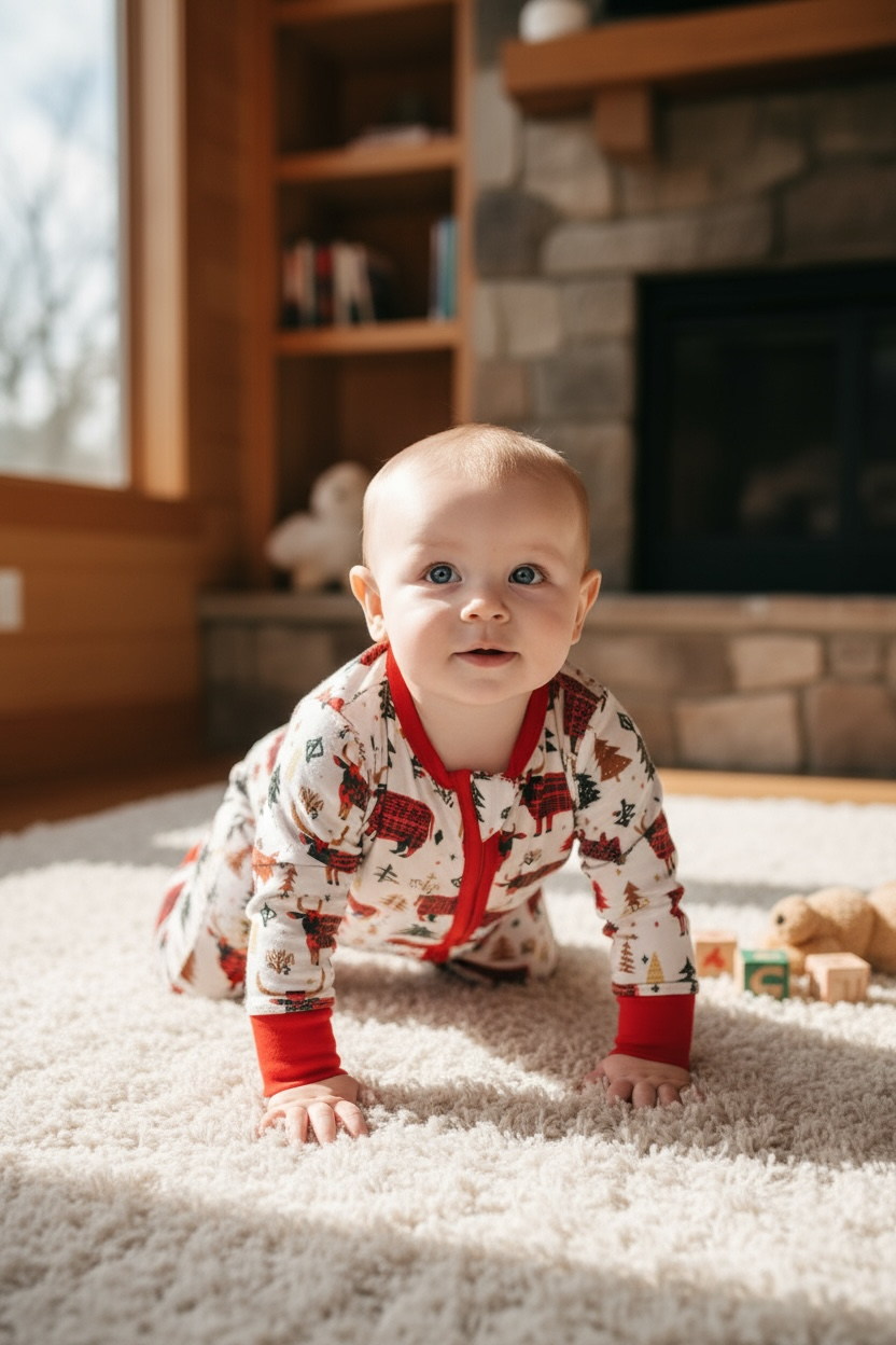 Plaid bull printed baby onesie