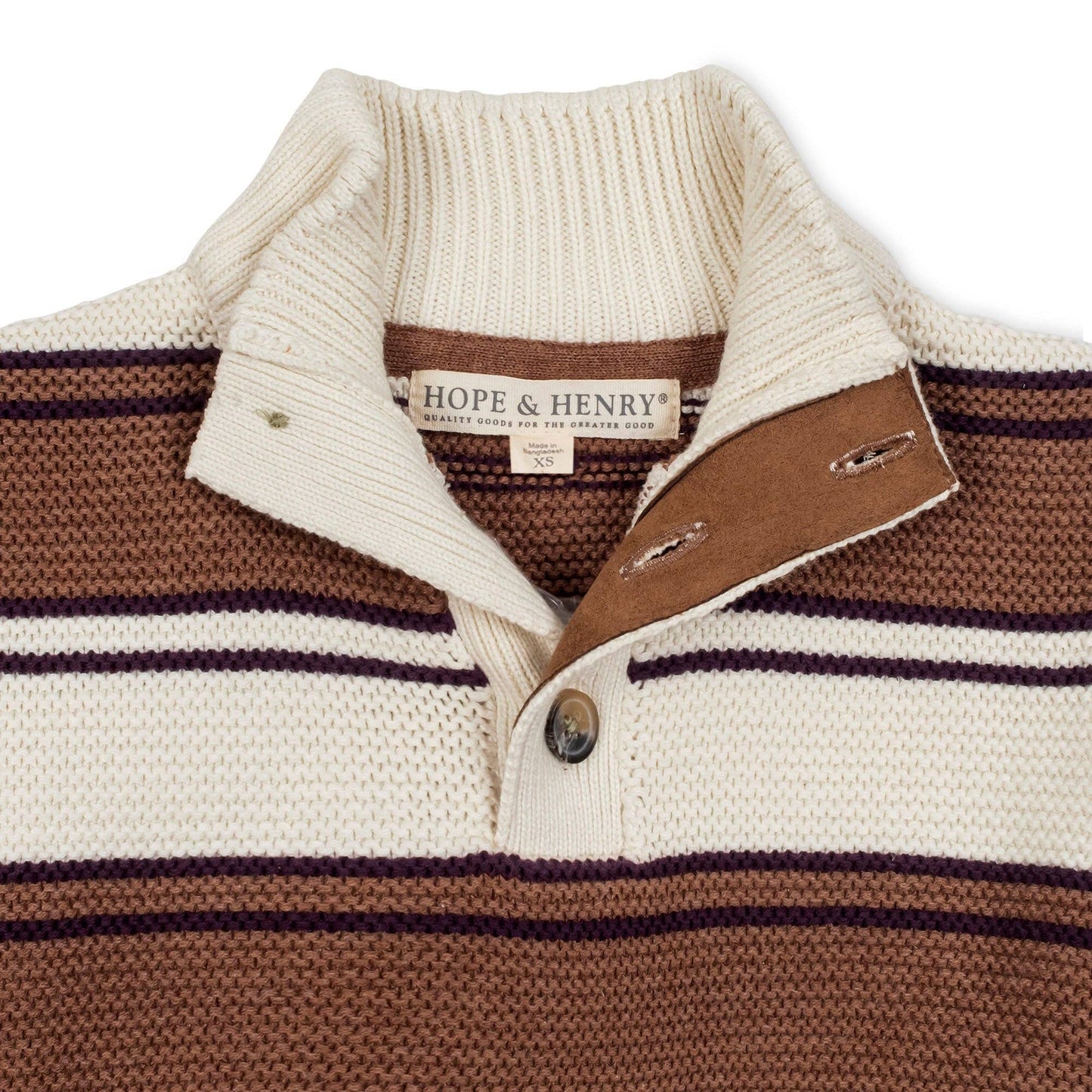 Organic Mock Neck Stripe Sweater
