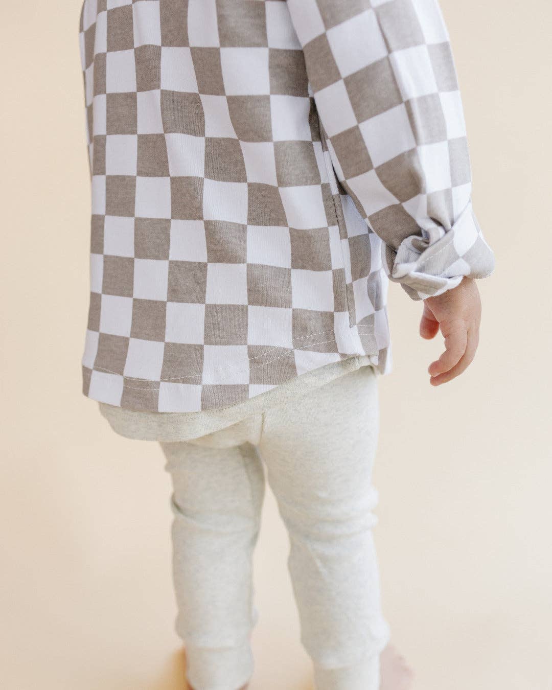 Smiley Checkered Latte Shacket