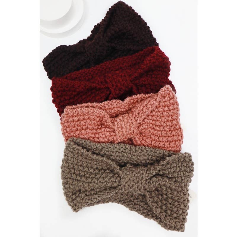 Winter Knitted Cross Knot Crochet Headband