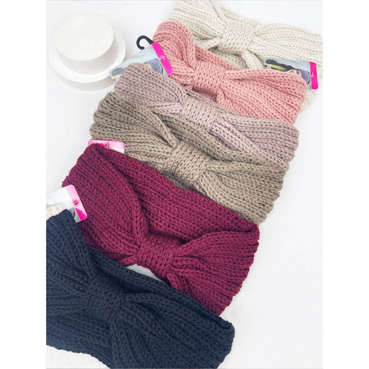 Cozy Knit Bow Ear Warmer Headband