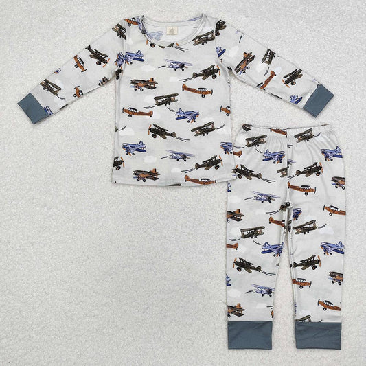 Boys or Girls Plane Bamboo Pajamas Clothes Sets