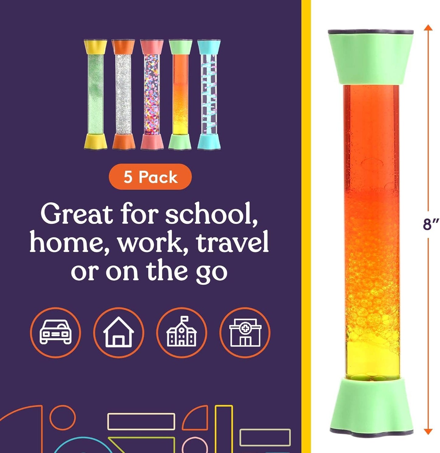 Liquid Motion Bubbler Toy Cool Tubes 5-Pack
