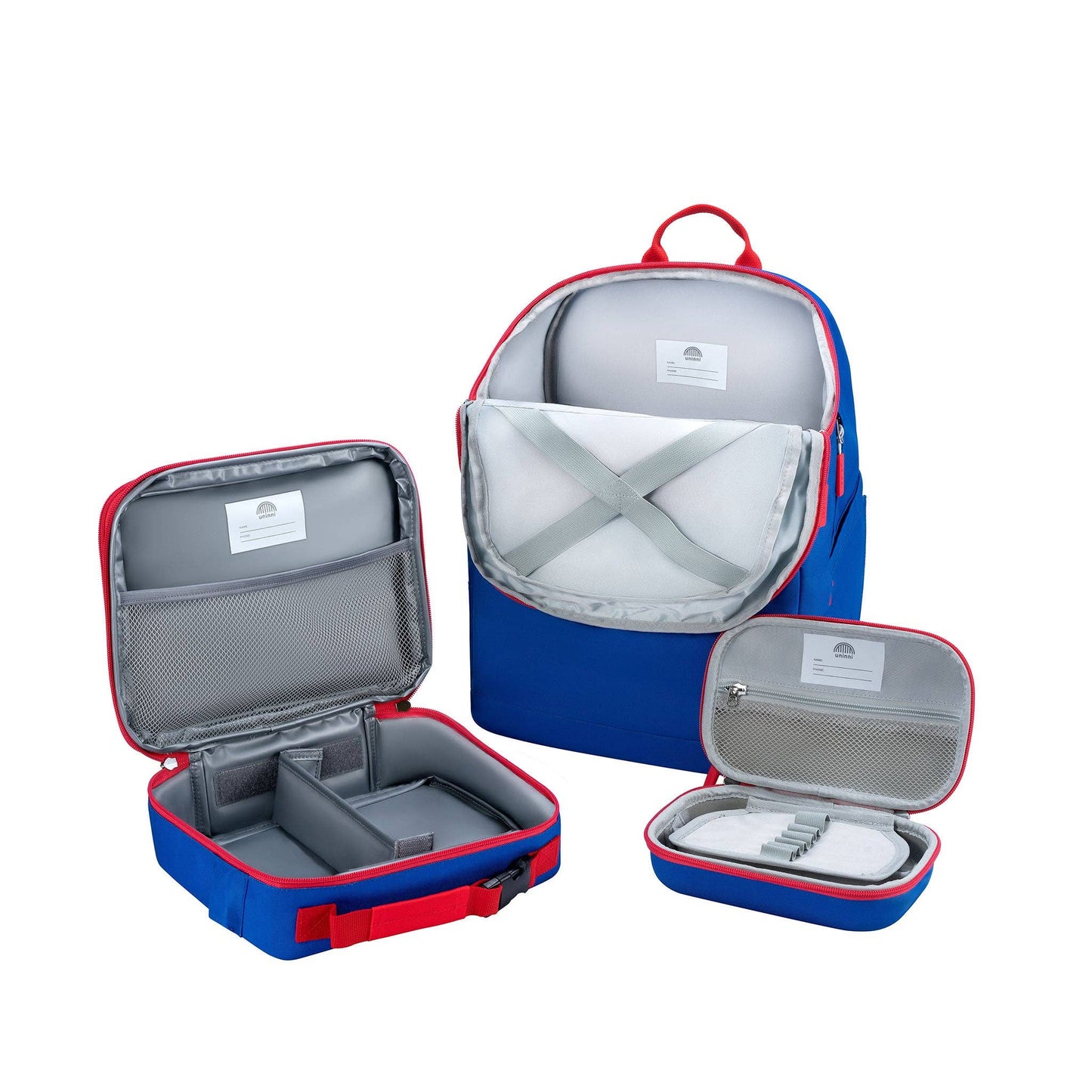 Blue Color Block Backpack 3pc set