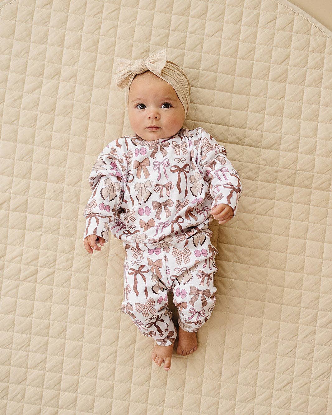 Pretty Bows/Mocha Jogger Set