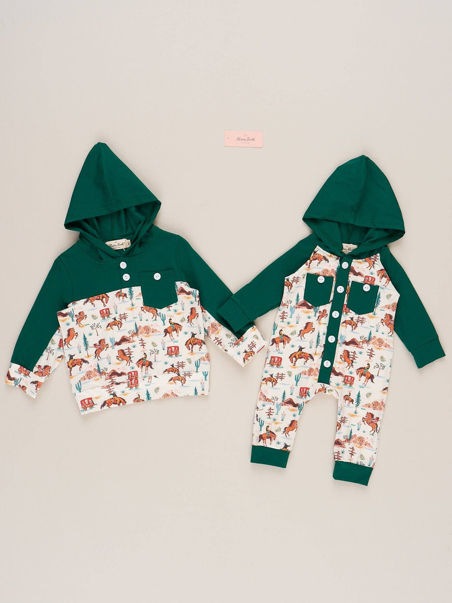 Vintage Wild West Hooded Romper