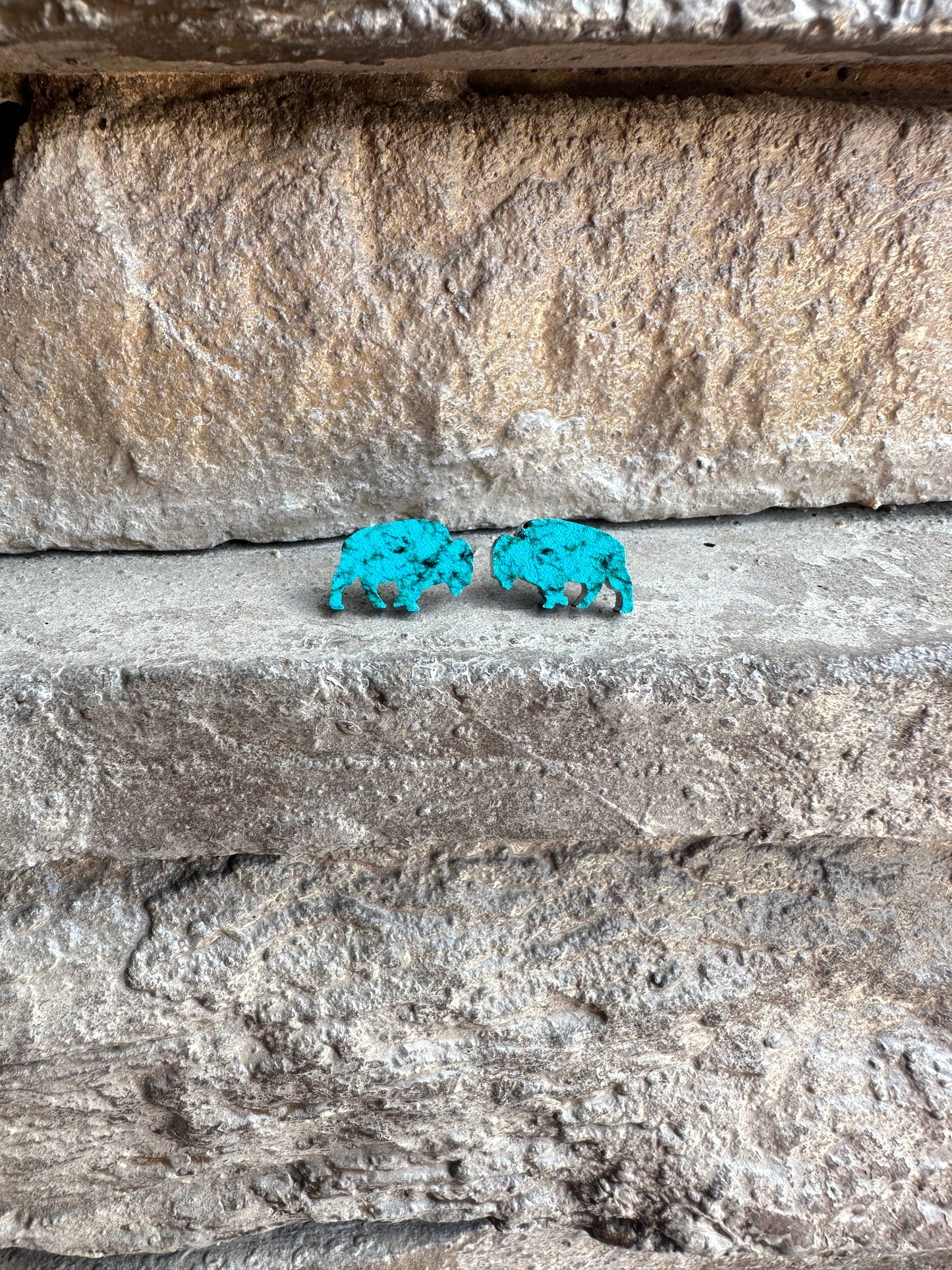 Buffalo Turquoise Acrylic Stud Earrings